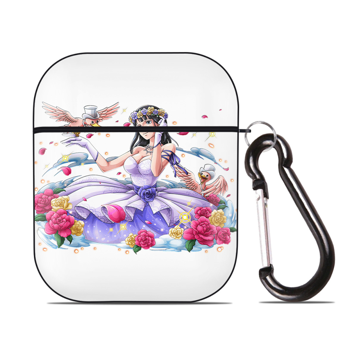 ワンピース ニコ・ロビン ONE PIECE Nico Robin AirPods 第2世代保護ケース ハードシェル ブラック 耐衝撃・防指紋・カラビナ付き