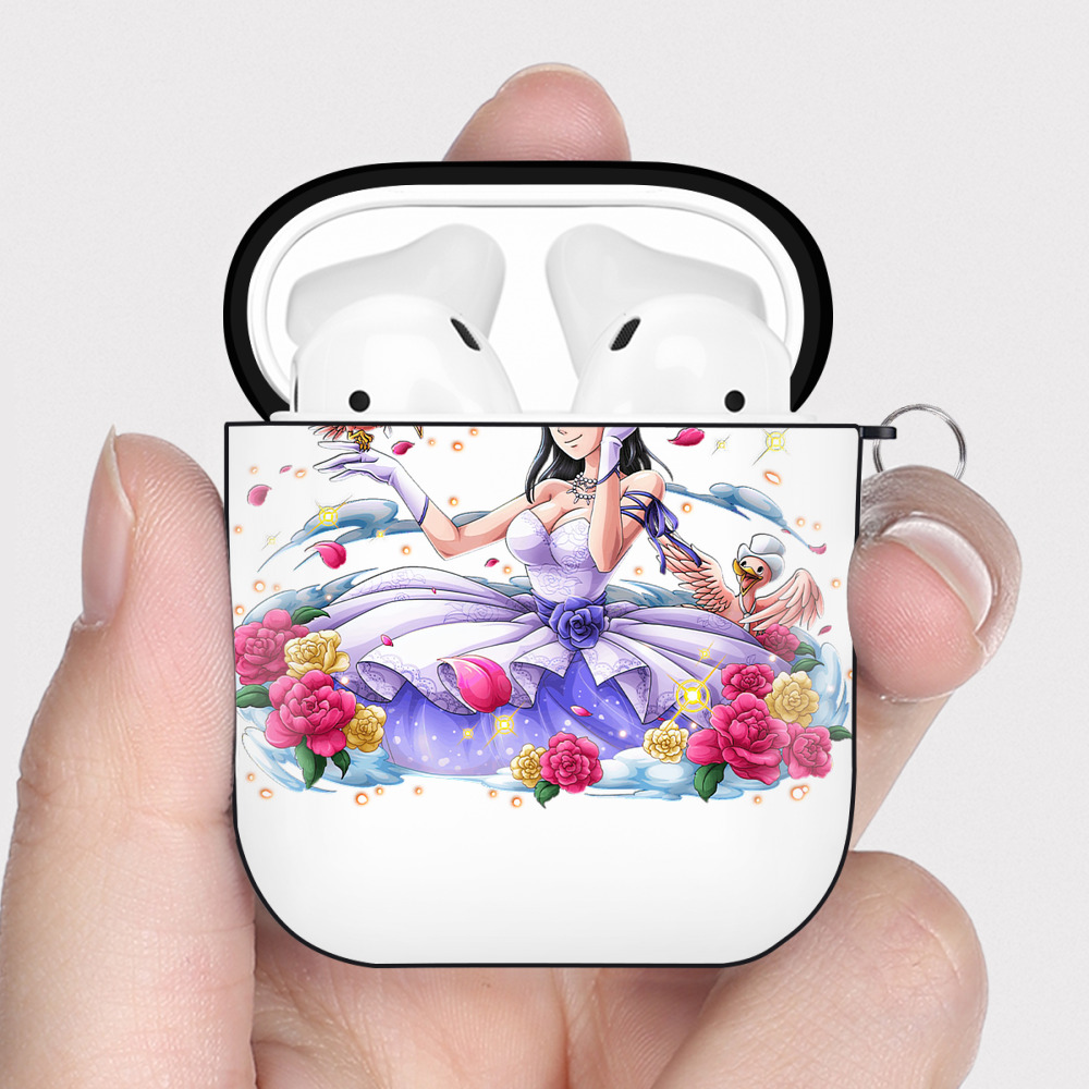 ワンピース ニコ・ロビン ONE PIECE Nico Robin AirPods 第2世代保護ケース ハードシェル ブラック 耐衝撃・防指紋・カラビナ付き