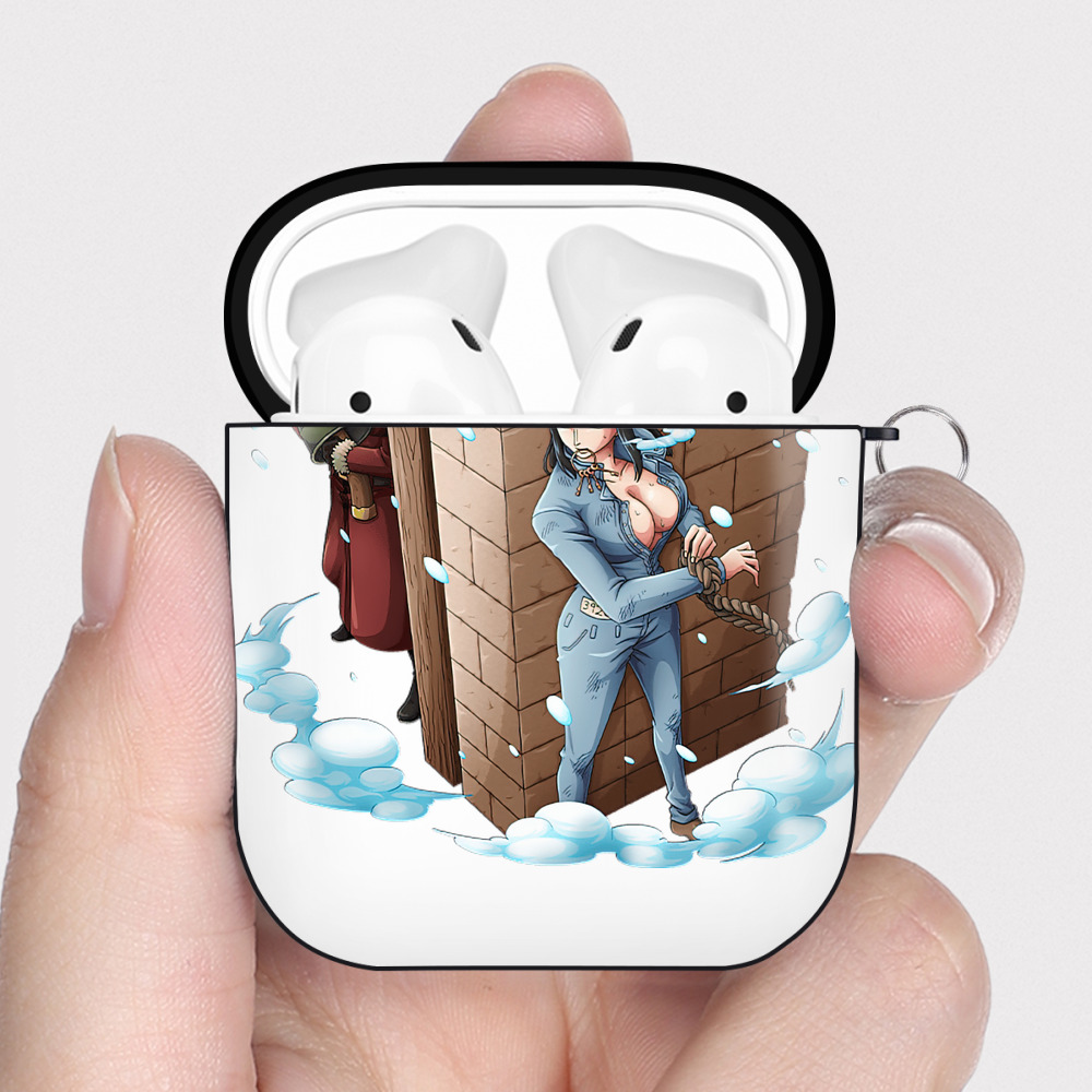 ワンピース ニコ・ロビン ONE PIECE Nico Robin AirPods 第2世代保護ケース ハードシェル ブラック 耐衝撃・防指紋・カラビナ付き