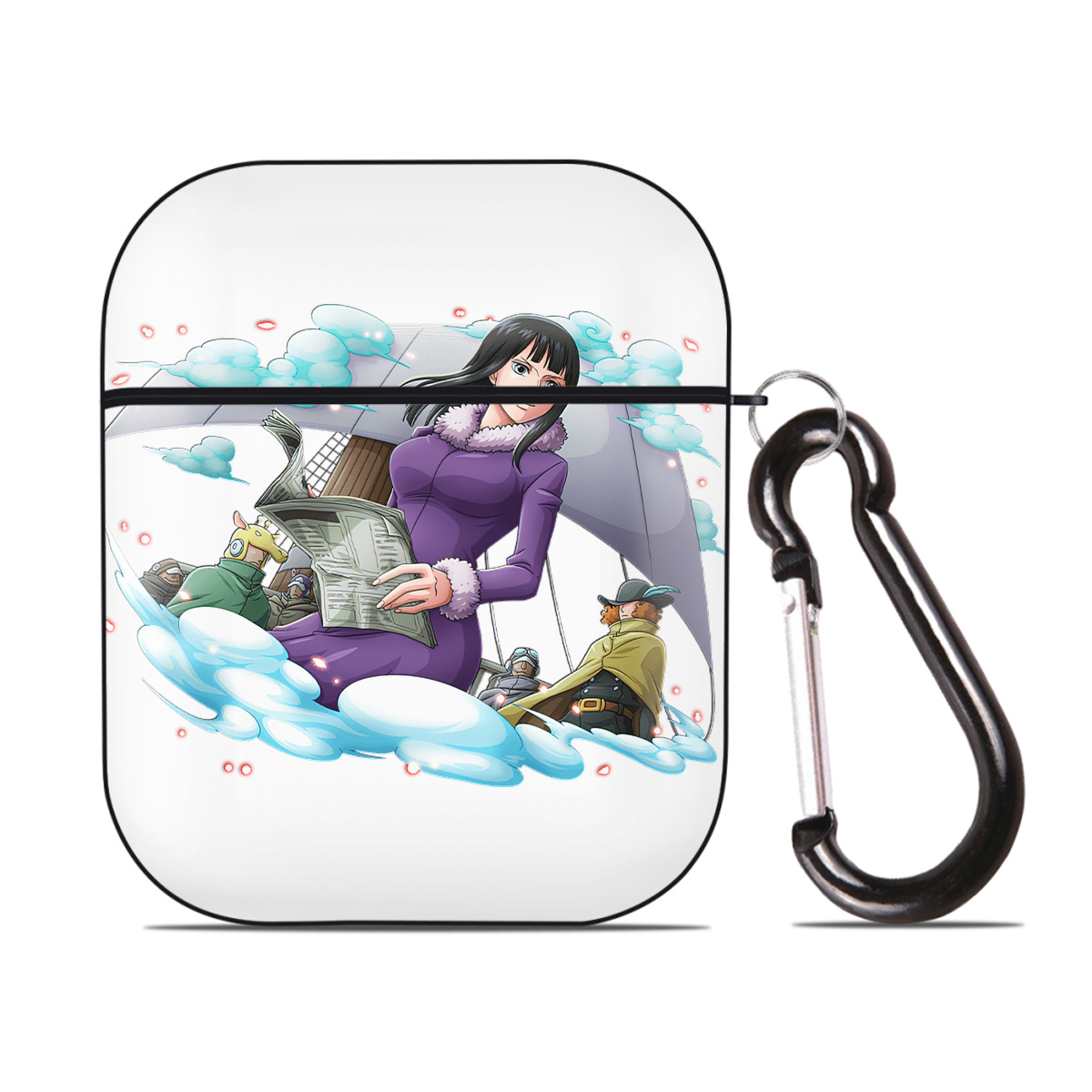 ワンピース ニコ・ロビン ONE PIECE Nico Robin AirPods 第2世代保護ケース ハードシェル ブラック 耐衝撃・防指紋・カラビナ付き