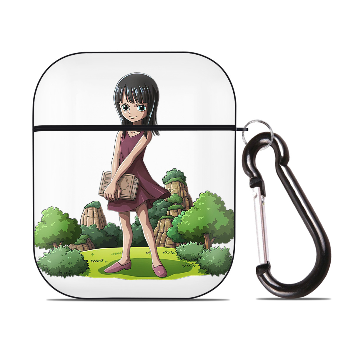ワンピース ニコ・ロビン ONE PIECE Nico Robin AirPods 第2世代保護ケース ハードシェル ブラック 耐衝撃・防指紋・カラビナ付き