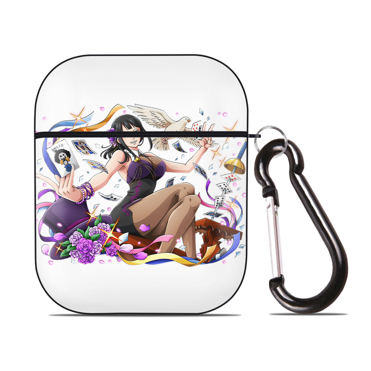 ワンピース ニコ・ロビン ONE PIECE Nico Robin AirPods 第2世代保護ケース ハードシェル ブラック 耐衝撃・防指紋・カラビナ付き