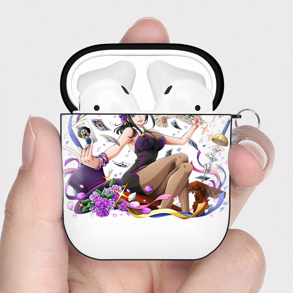 ワンピース ニコ・ロビン ONE PIECE Nico Robin AirPods 第2世代保護ケース ハードシェル ブラック 耐衝撃・防指紋・カラビナ付き