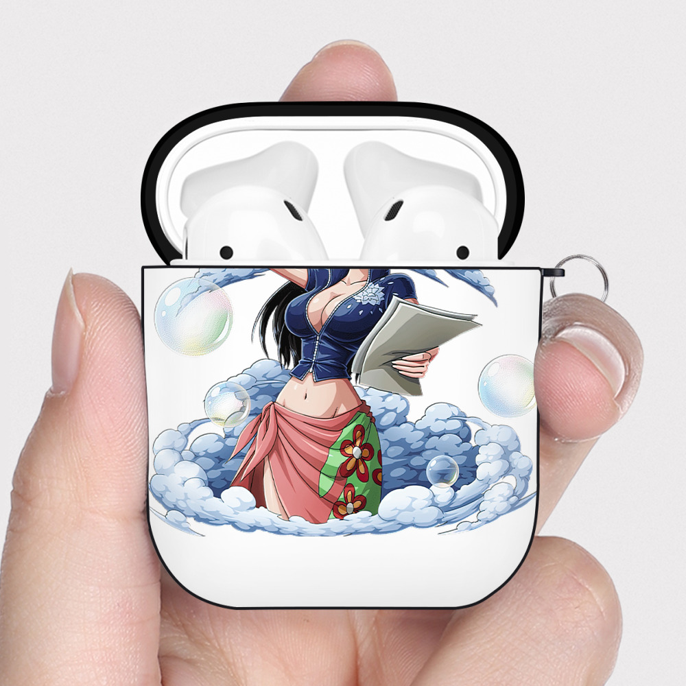 ワンピース ニコ・ロビン ONE PIECE Nico Robin AirPods 第2世代保護ケース ハードシェル ブラック 耐衝撃・防指紋・カラビナ付き