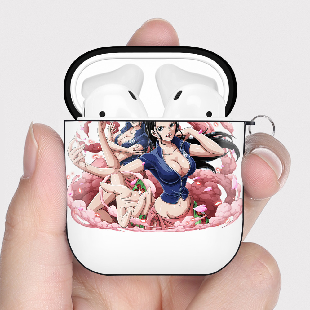 ワンピース ニコ・ロビン ONE PIECE Nico Robin AirPods 第2世代保護ケース ハードシェル ブラック 耐衝撃・防指紋・カラビナ付き