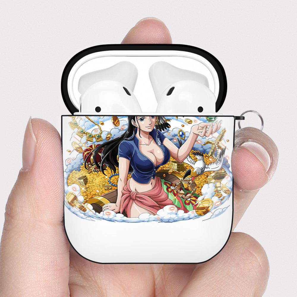 ワンピース ニコ・ロビン ONE PIECE Nico Robin AirPods 第2世代保護ケース ハードシェル ブラック 耐衝撃・防指紋・カラビナ付き