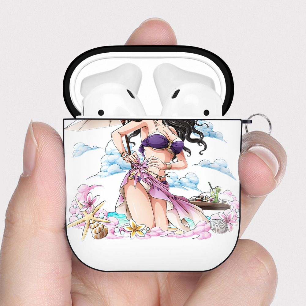 ワンピース ニコ・ロビン ONE PIECE Nico Robin AirPods 第2世代保護ケース ハードシェル ブラック 耐衝撃・防指紋・カラビナ付き