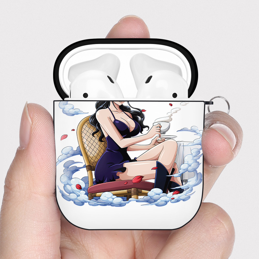 ワンピース ニコ・ロビン ONE PIECE Nico Robin AirPods 第2世代保護ケース ハードシェル ブラック 耐衝撃・防指紋・カラビナ付き