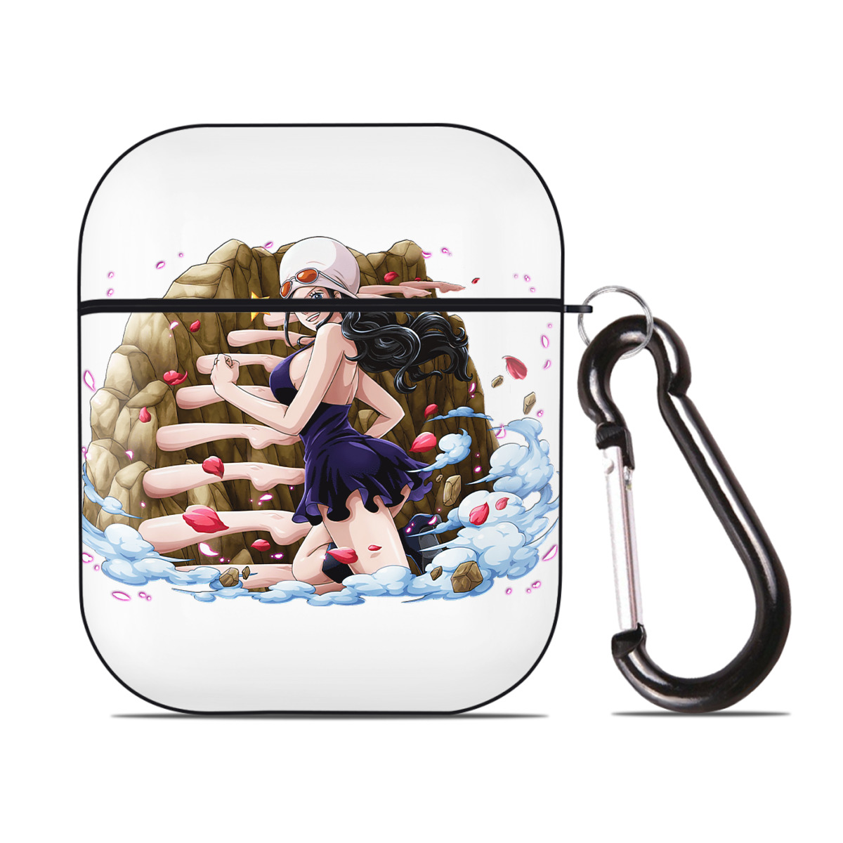 ワンピース ニコ・ロビン ONE PIECE Nico Robin AirPods 第2世代保護ケース ハードシェル ブラック 耐衝撃・防指紋・カラビナ付き