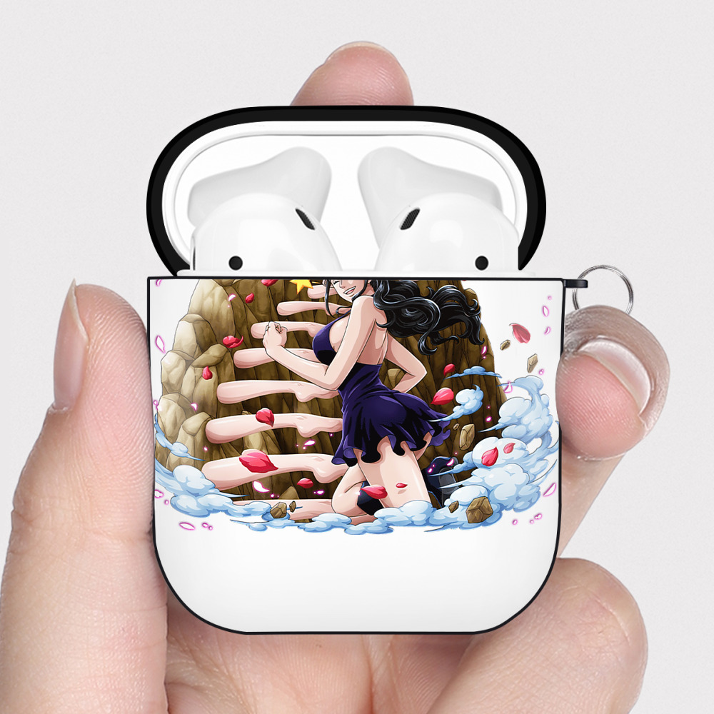 ワンピース ニコ・ロビン ONE PIECE Nico Robin AirPods 第2世代保護ケース ハードシェル ブラック 耐衝撃・防指紋・カラビナ付き