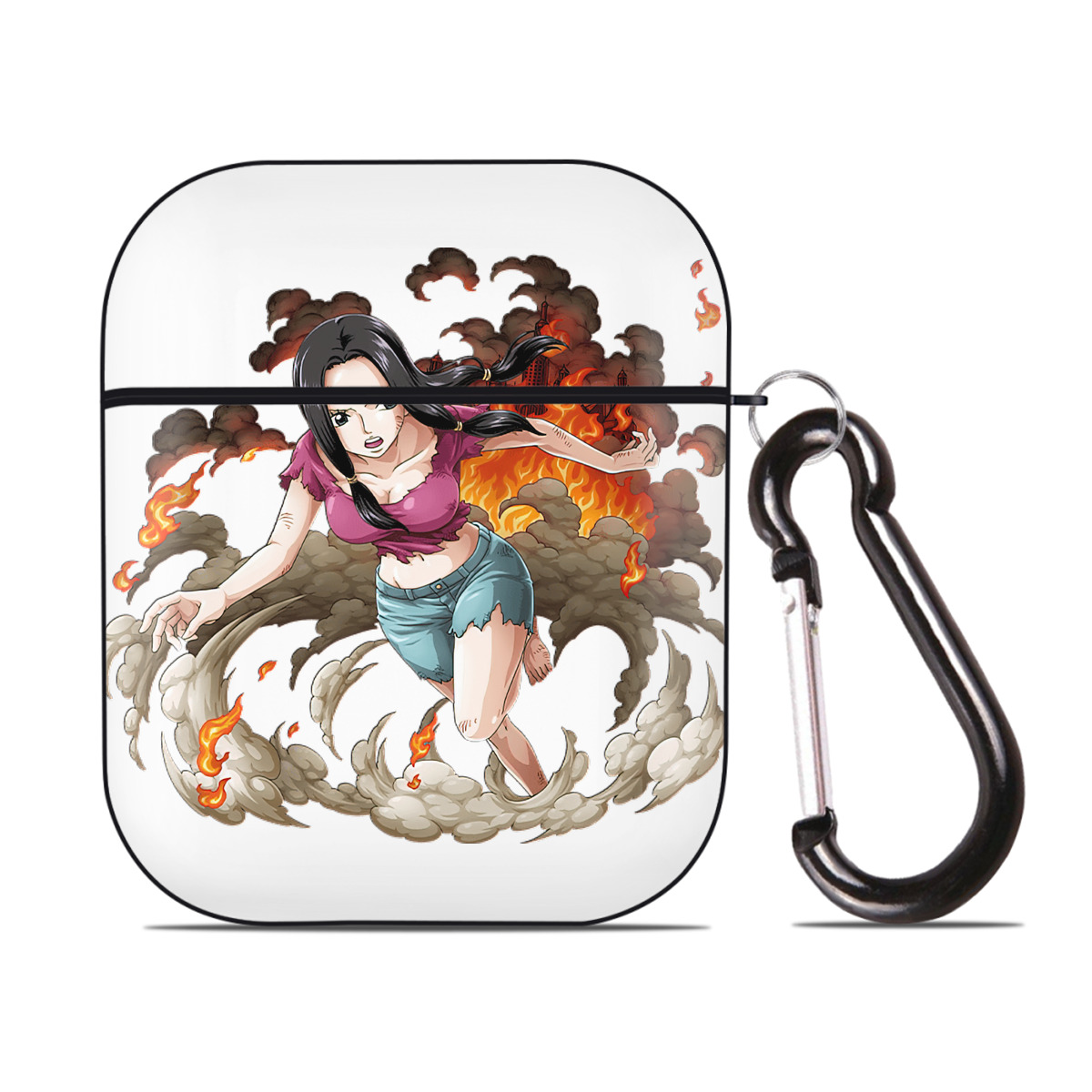 ワンピース ニコ・ロビン ONE PIECE Nico Robin AirPods 第2世代保護ケース ハードシェル ブラック 耐衝撃・防指紋・カラビナ付き