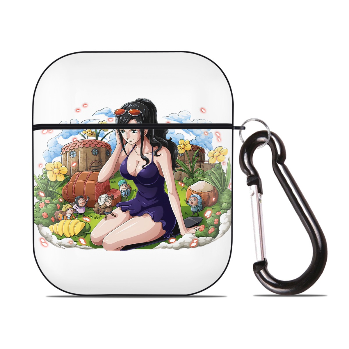 ワンピース ニコ・ロビン ONE PIECE Nico Robin AirPods 第2世代保護ケース ハードシェル ブラック 耐衝撃・防指紋・カラビナ付き