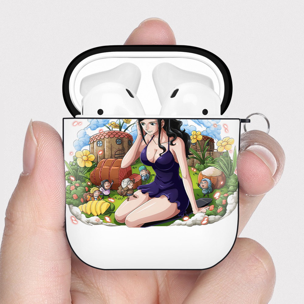 ワンピース ニコ・ロビン ONE PIECE Nico Robin AirPods 第2世代保護ケース ハードシェル ブラック 耐衝撃・防指紋・カラビナ付き