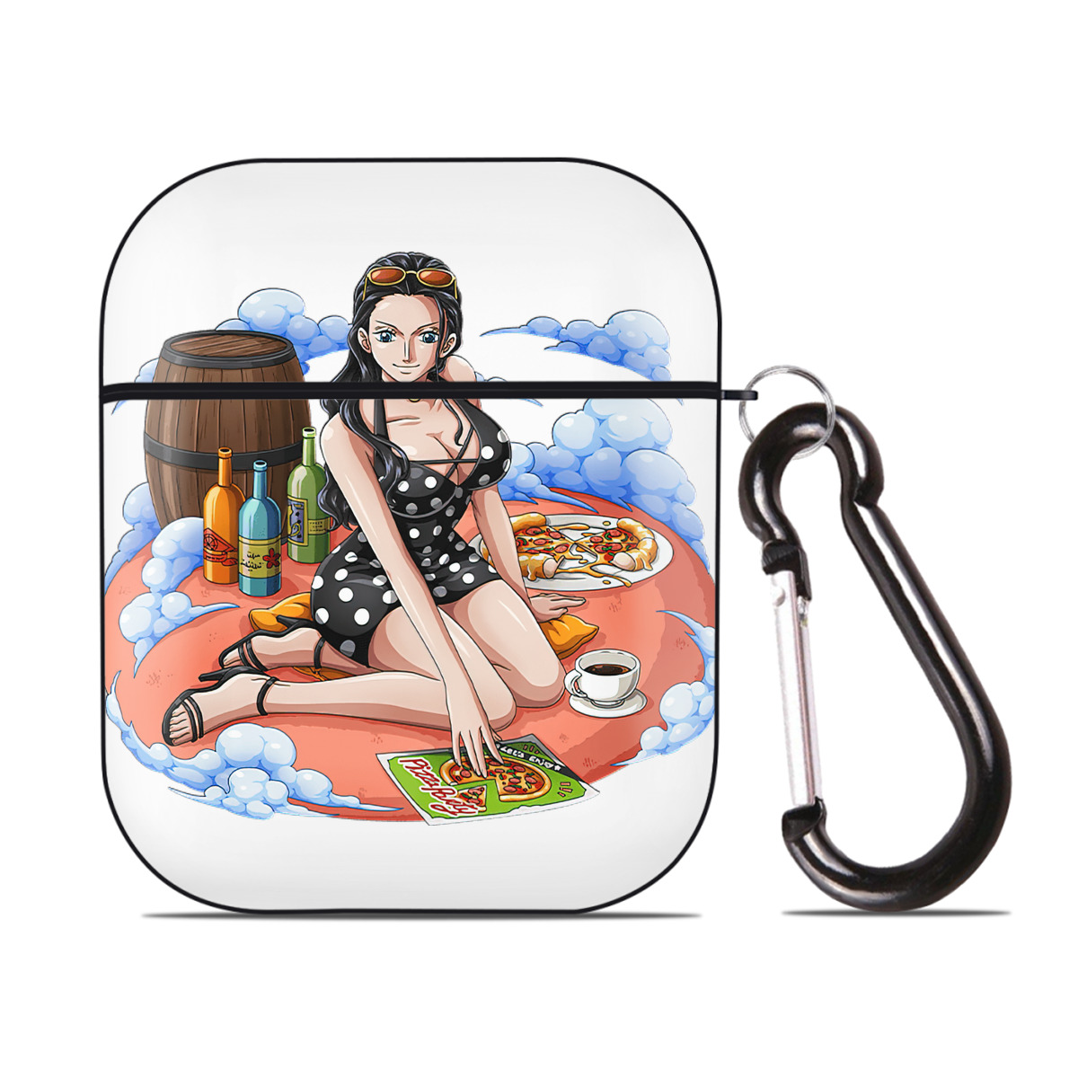 ワンピース ニコ・ロビン ONE PIECE Nico Robin AirPods 第2世代保護ケース ハードシェル ブラック 耐衝撃・防指紋・カラビナ付き