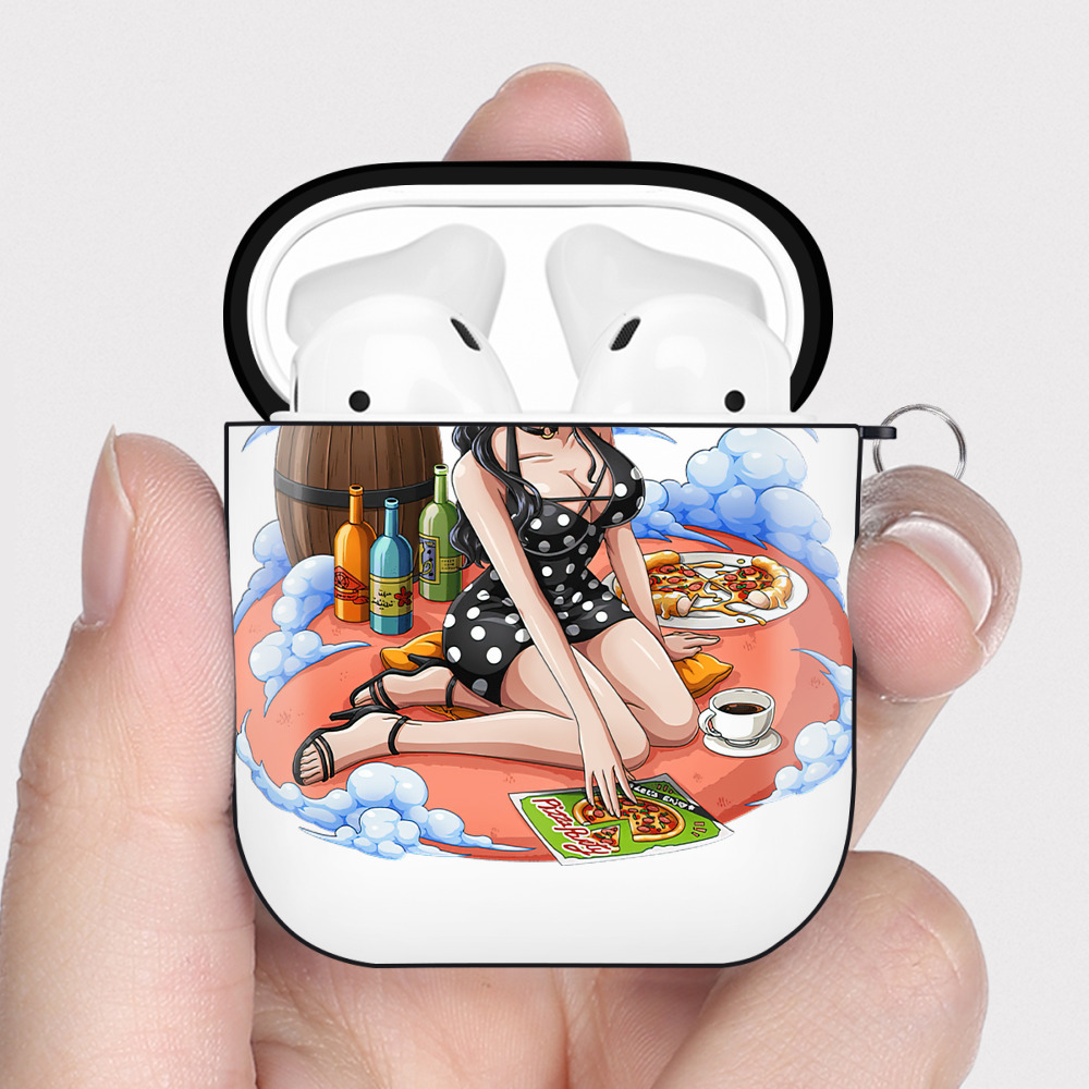 ワンピース ニコ・ロビン ONE PIECE Nico Robin AirPods 第2世代保護ケース ハードシェル ブラック 耐衝撃・防指紋・カラビナ付き
