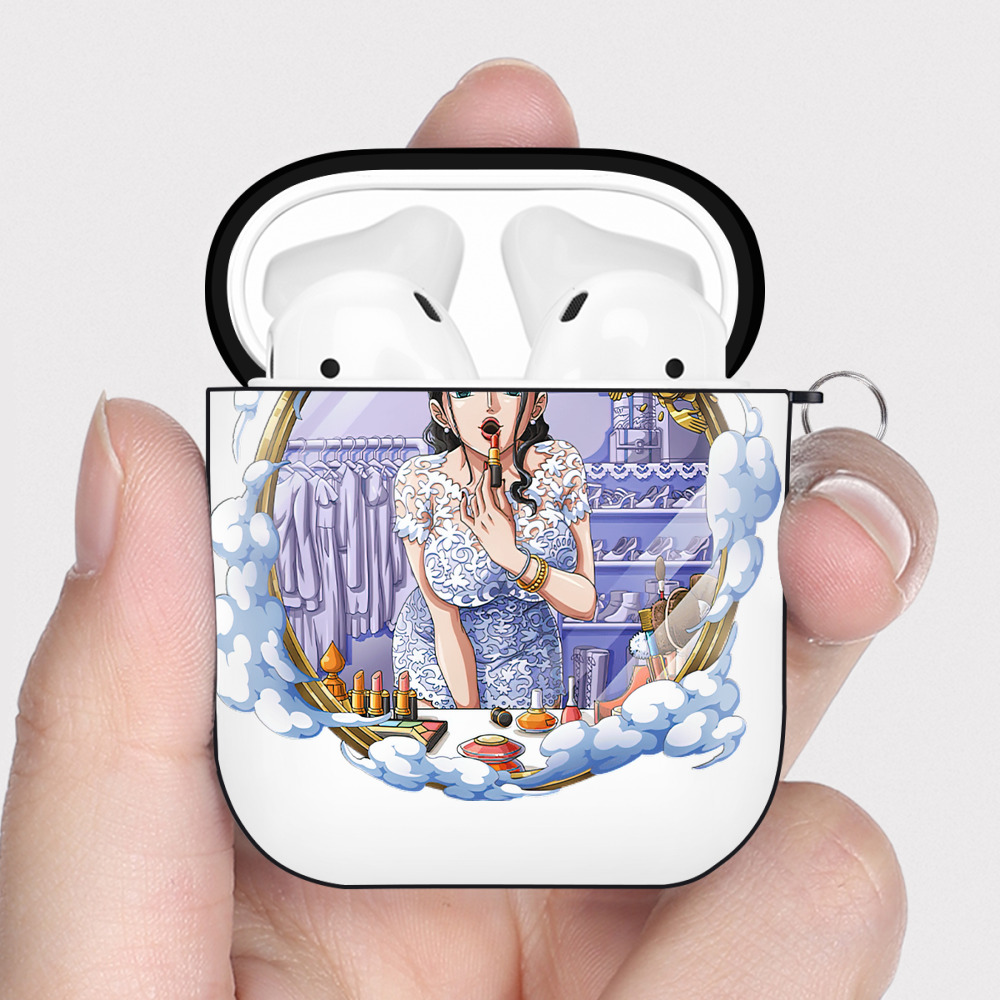 ワンピース ニコ・ロビン ONE PIECE Nico Robin AirPods 第2世代保護ケース ハードシェル ブラック 耐衝撃・防指紋・カラビナ付き