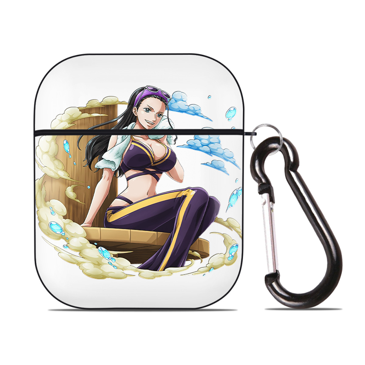 ワンピース ニコ・ロビン ONE PIECE Nico Robin AirPods 第2世代保護ケース ハードシェル ブラック 耐衝撃・防指紋・カラビナ付き