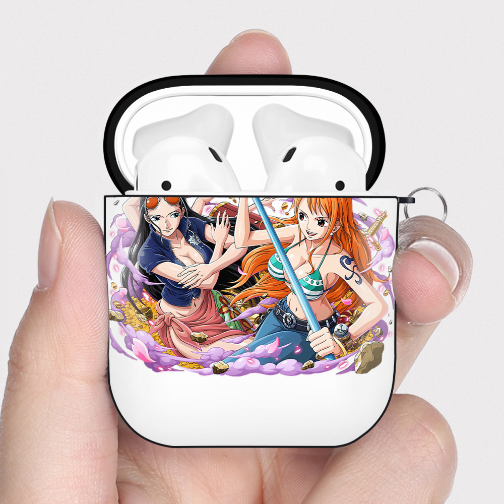 ワンピース ニコ・ロビン ONE PIECE Nico Robin AirPods 第2世代保護ケース ハードシェル ブラック 耐衝撃・防指紋・カラビナ付き