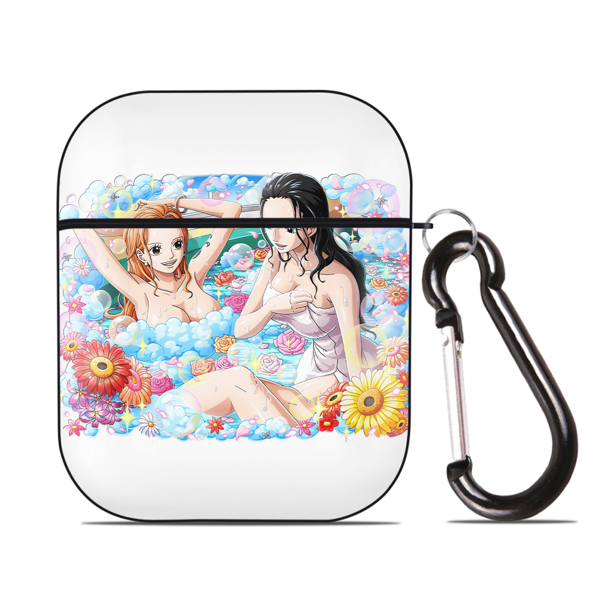 ワンピース ニコ・ロビン ONE PIECE Nico Robin AirPods 第2世代保護ケース ハードシェル ブラック 耐衝撃・防指紋・カラビナ付き