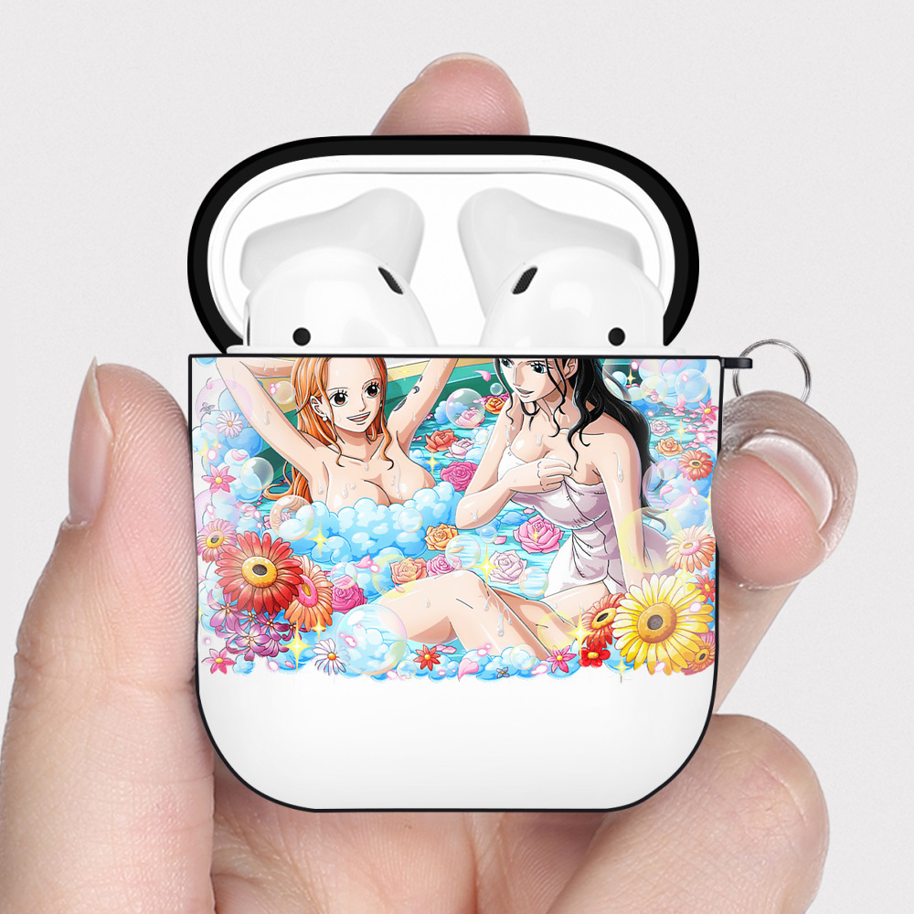 ワンピース ニコ・ロビン ONE PIECE Nico Robin AirPods 第2世代保護ケース ハードシェル ブラック 耐衝撃・防指紋・カラビナ付き