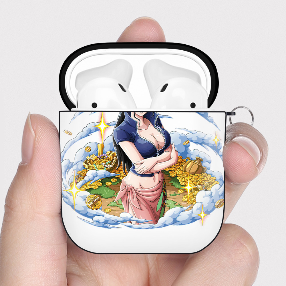 ワンピース ニコ・ロビン ONE PIECE Nico Robin AirPods 第2世代保護ケース ハードシェル ブラック 耐衝撃・防指紋・カラビナ付き