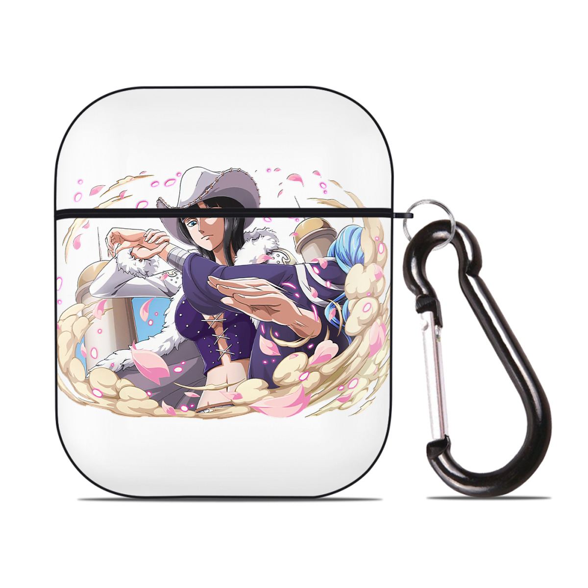 ワンピース ニコ・ロビン ONE PIECE Nico Robin AirPods 第2世代保護ケース ハードシェル ブラック 耐衝撃・防指紋・カラビナ付き
