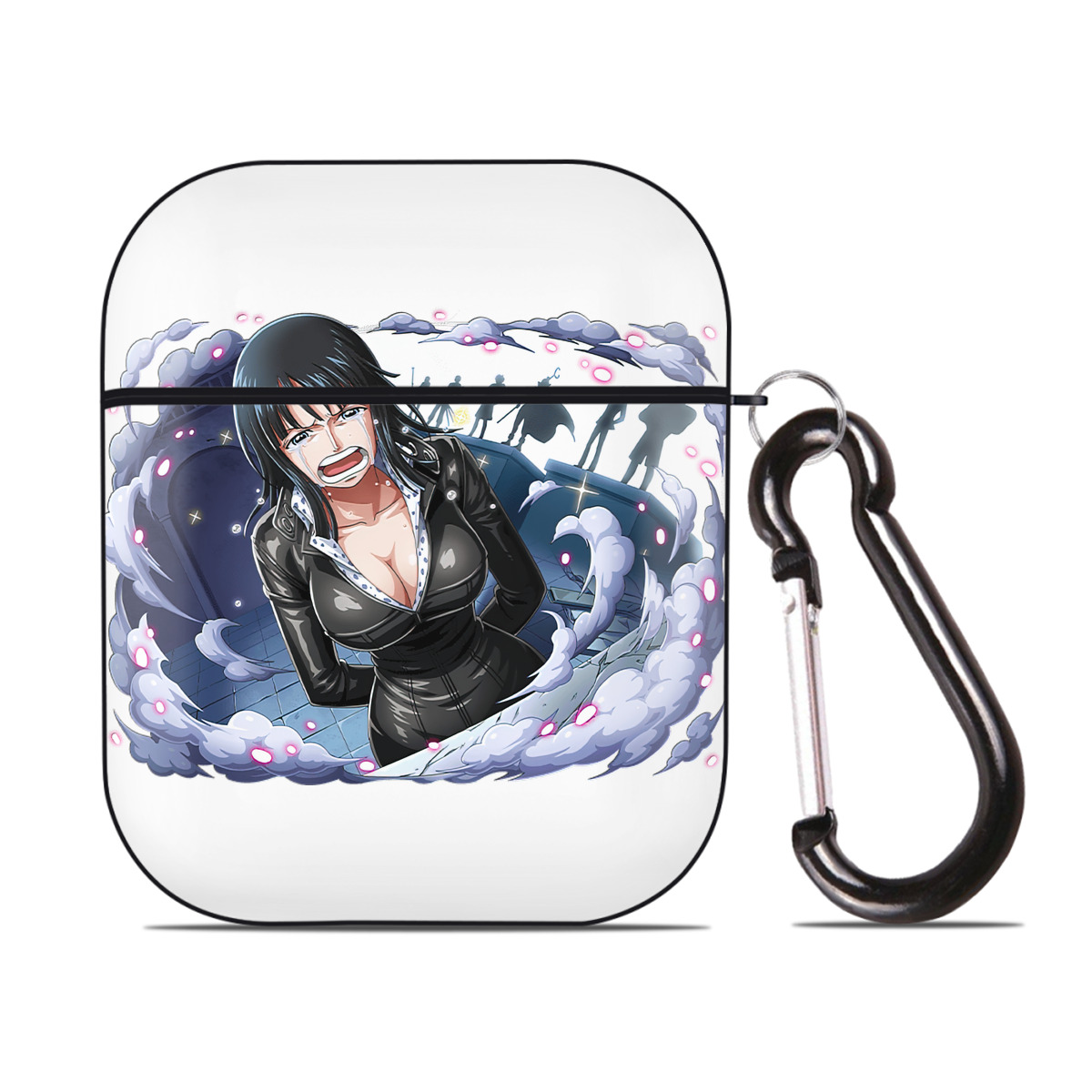 ワンピース ニコ・ロビン ONE PIECE Nico Robin AirPods 第2世代保護ケース ハードシェル ブラック 耐衝撃・防指紋・カラビナ付き