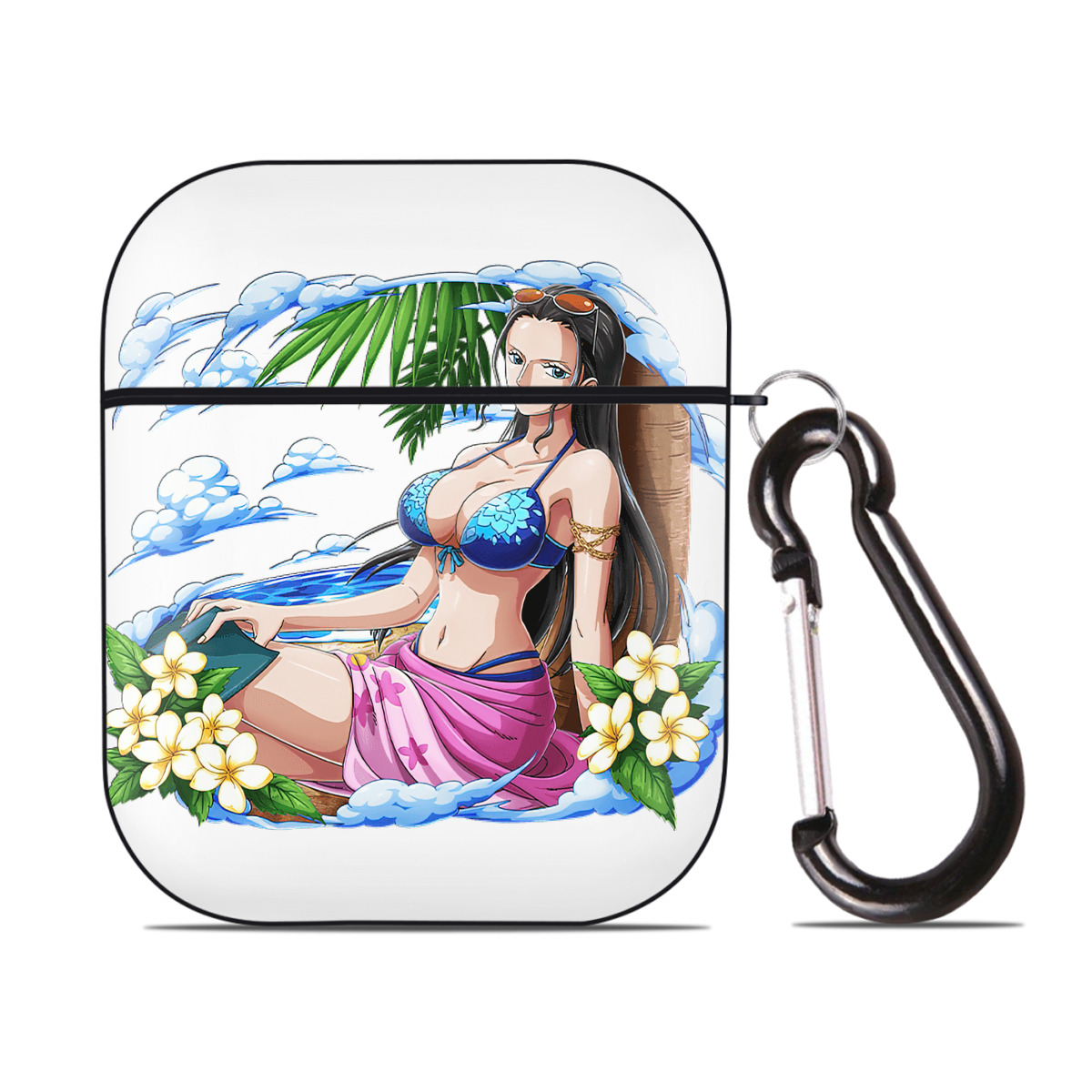 ワンピース ニコ・ロビン ONE PIECE Nico Robin AirPods 第2世代保護ケース ハードシェル ブラック 耐衝撃・防指紋・カラビナ付き