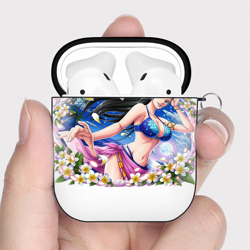 ワンピース ニコ・ロビン ONE PIECE Nico Robin AirPods 第2世代保護ケース ハードシェル ブラック 耐衝撃・防指紋・カラビナ付き