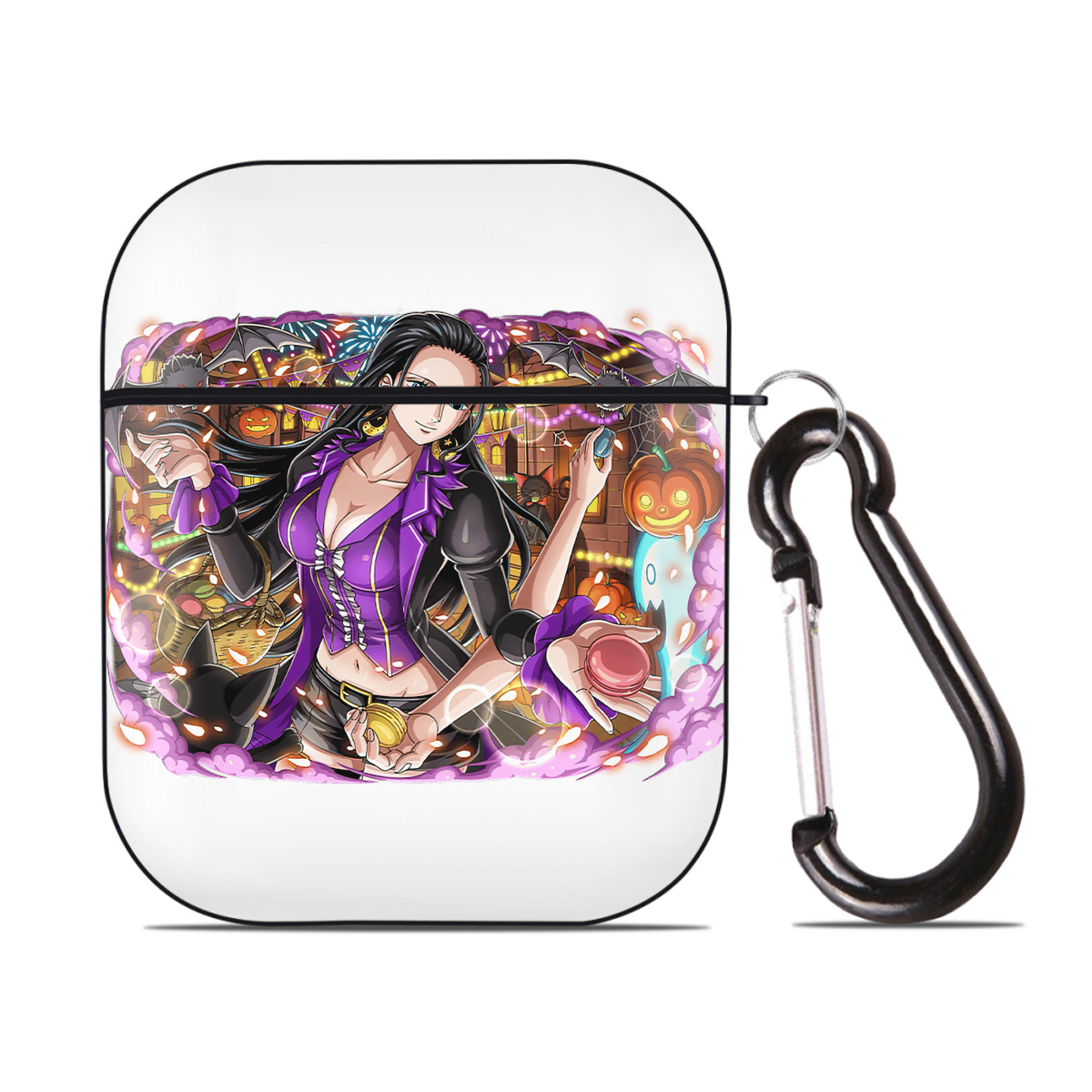 ワンピース ニコ・ロビン ONE PIECE Nico Robin AirPods 第2世代保護ケース ハードシェル ブラック 耐衝撃・防指紋・カラビナ付き