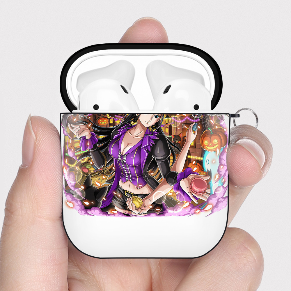 ワンピース ニコ・ロビン ONE PIECE Nico Robin AirPods 第2世代保護ケース ハードシェル ブラック 耐衝撃・防指紋・カラビナ付き