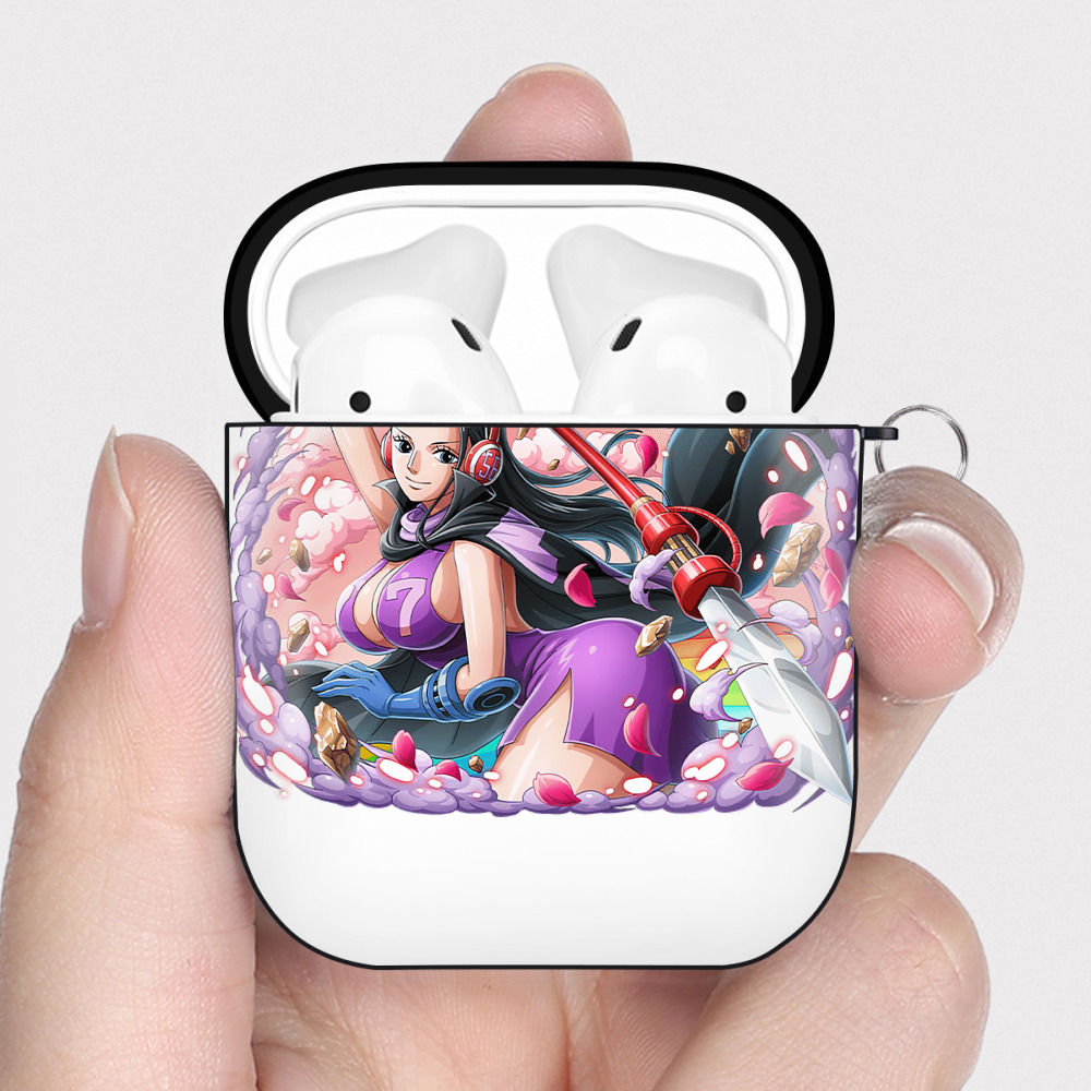 ワンピース ニコ・ロビン ONE PIECE Nico Robin AirPods 第2世代保護ケース ハードシェル ブラック 耐衝撃・防指紋・カラビナ付き