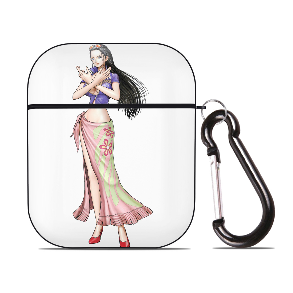 ワンピース ニコ・ロビン ONE PIECE Nico Robin AirPods 第2世代保護ケース ハードシェル ブラック 耐衝撃・防指紋・カラビナ付き