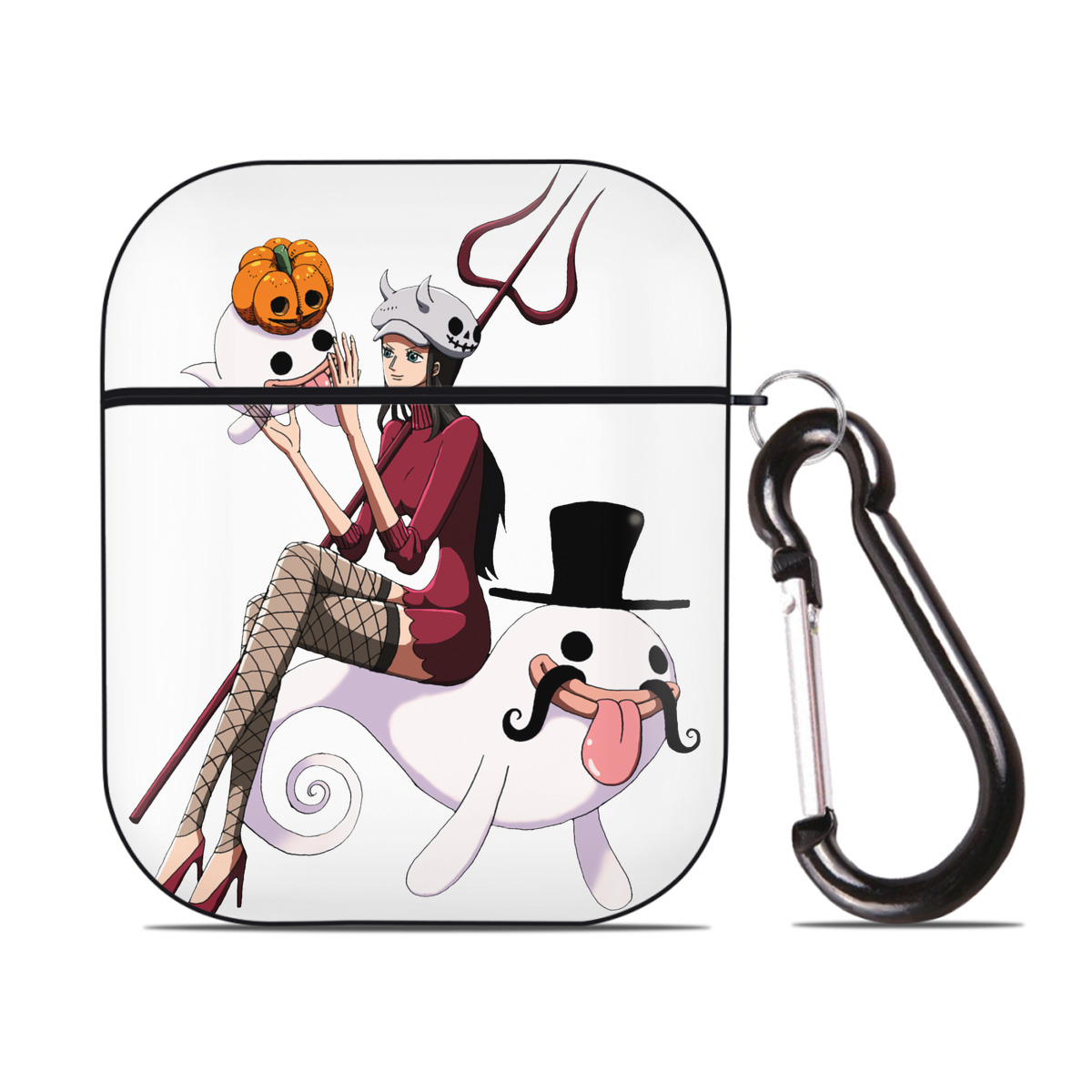 ワンピース ニコ・ロビン ONE PIECE Nico Robin AirPods 第2世代保護ケース ハードシェル ブラック 耐衝撃・防指紋・カラビナ付き