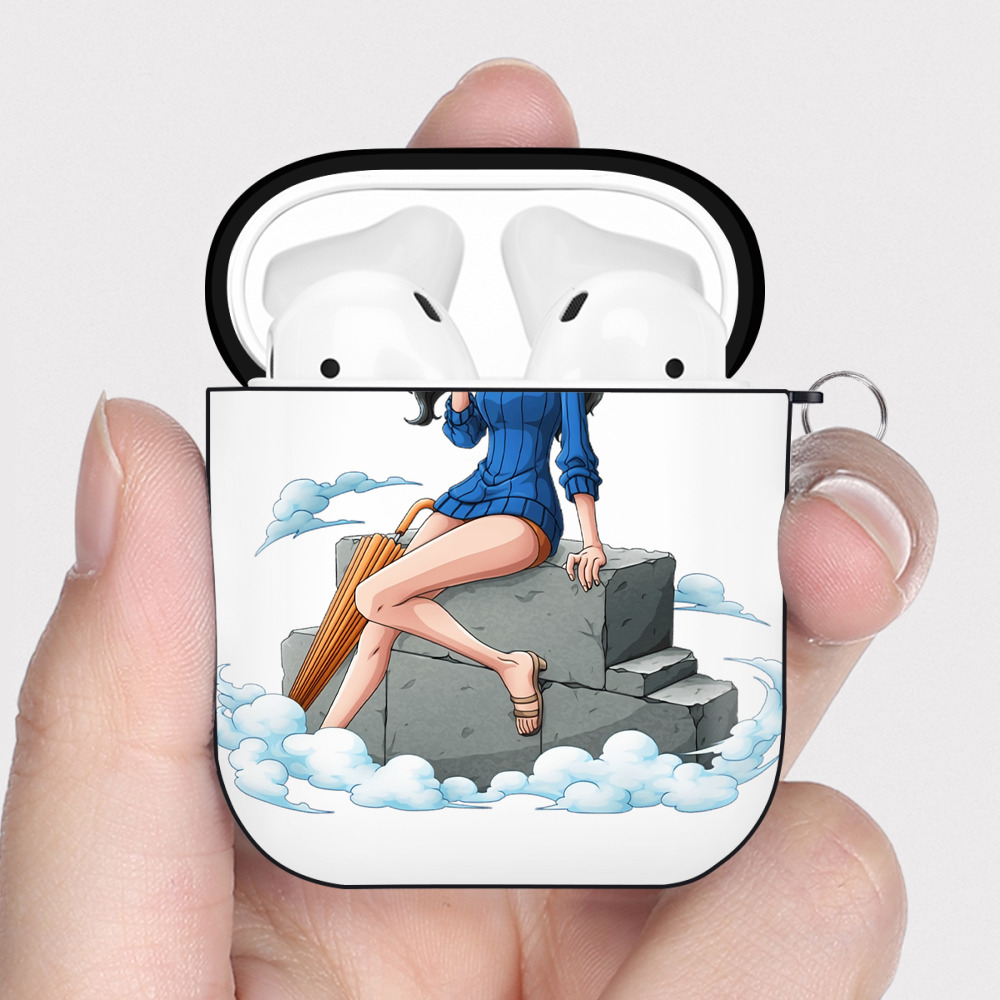 ワンピース ニコ・ロビン ONE PIECE Nico Robin AirPods 第2世代保護ケース ハードシェル ブラック 耐衝撃・防指紋・カラビナ付き
