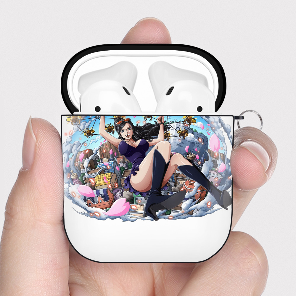ワンピース ニコ・ロビン ONE PIECE Nico Robin AirPods 第2世代保護ケース ハードシェル ブラック 耐衝撃・防指紋・カラビナ付き