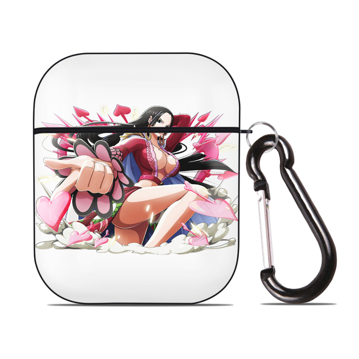 ワンピース ボア・ハンコック ONE PIECE Boa·Hancock AirPods 第2世代保護ケース ハードシェル ブラック 耐衝撃・防指紋・カラビナ付き
