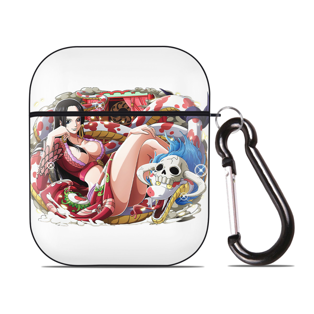 ワンピース ボア・ハンコック ONE PIECE Boa·Hancock AirPods 第2世代保護ケース ハードシェル ブラック 耐衝撃・防指紋・カラビナ付き