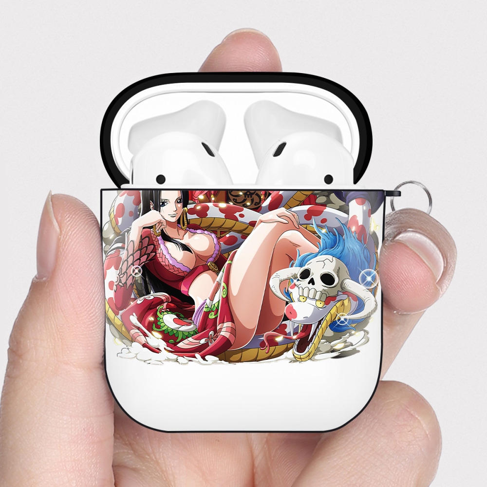 ワンピース ボア・ハンコック ONE PIECE Boa·Hancock AirPods 第2世代保護ケース ハードシェル ブラック 耐衝撃・防指紋・カラビナ付き