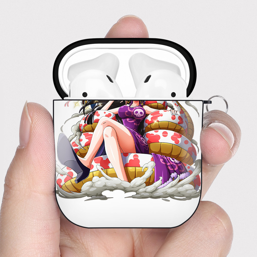 ワンピース ボア・ハンコック ONE PIECE Boa·Hancock AirPods 第2世代保護ケース ハードシェル ブラック 耐衝撃・防指紋・カラビナ付き