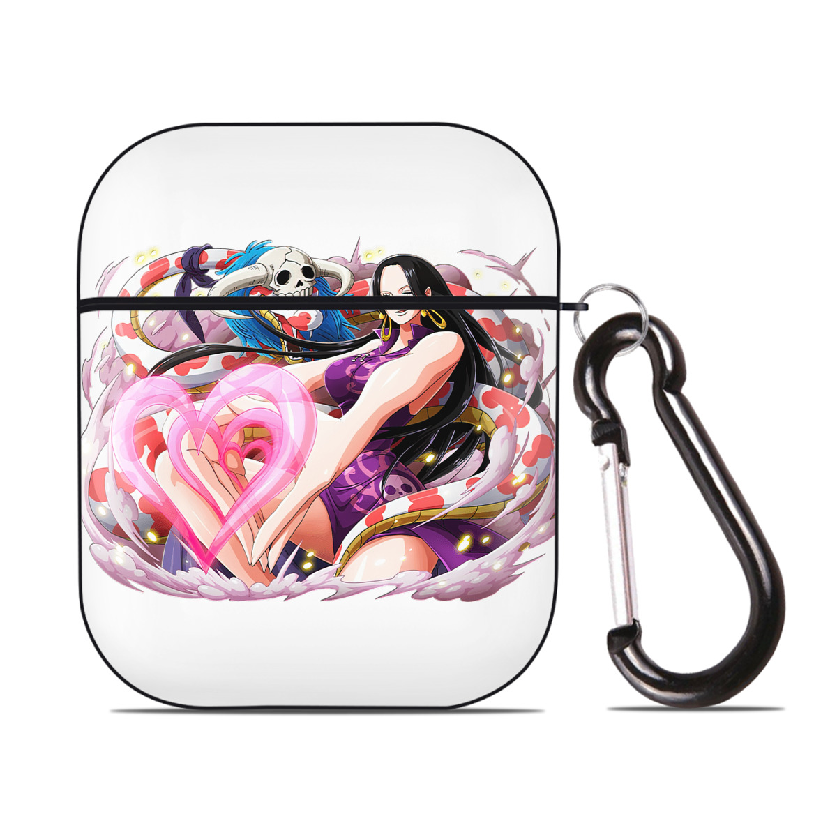 ワンピース ボア・ハンコック ONE PIECE Boa·Hancock AirPods 第2世代保護ケース ハードシェル ブラック 耐衝撃・防指紋・カラビナ付き