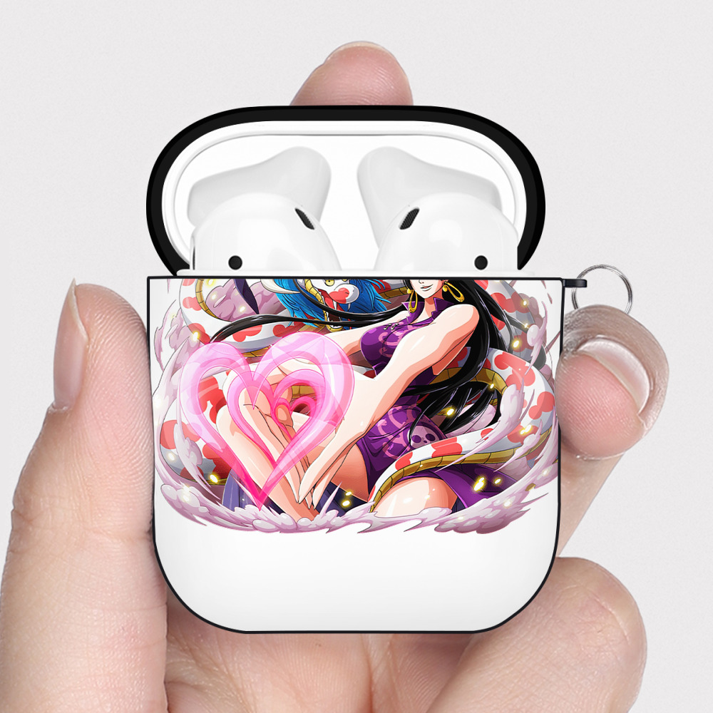 ワンピース ボア・ハンコック ONE PIECE Boa·Hancock AirPods 第2世代保護ケース ハードシェル ブラック 耐衝撃・防指紋・カラビナ付き