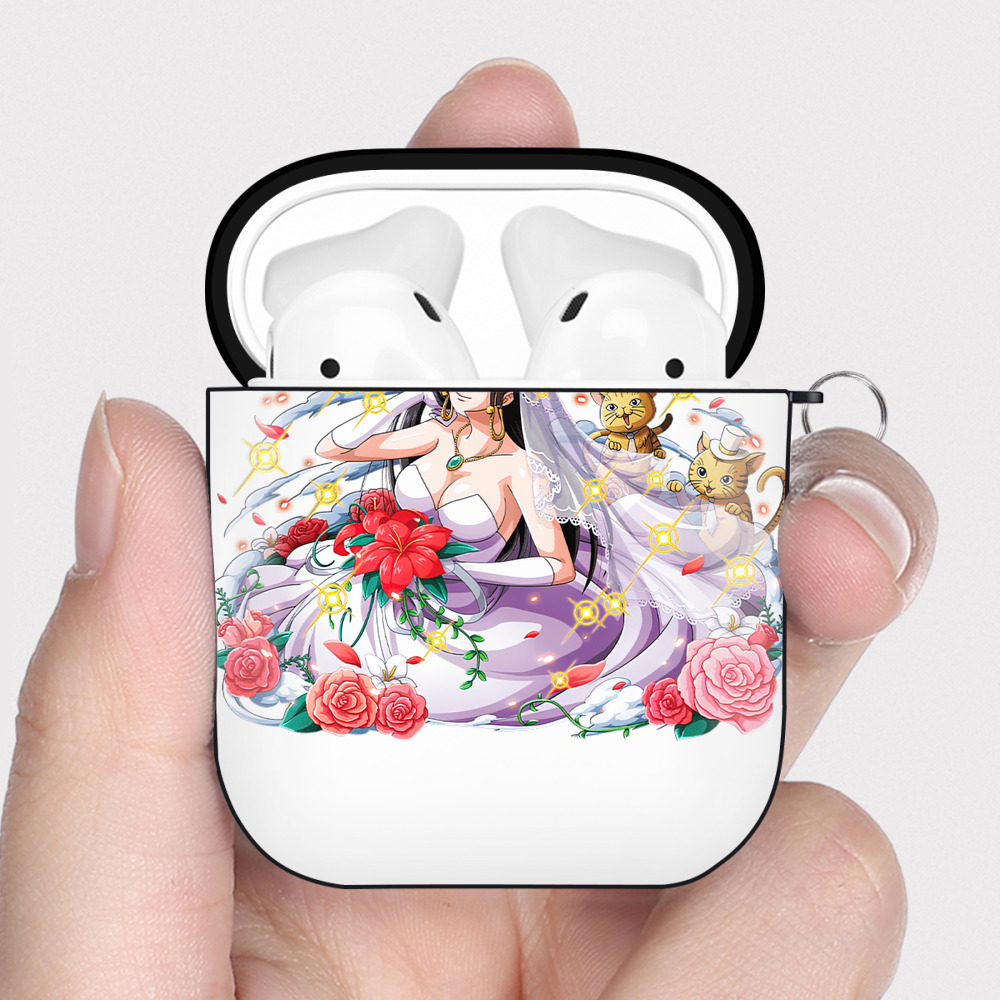 ワンピース ボア・ハンコック ONE PIECE Boa·Hancock AirPods 第2世代保護ケース ハードシェル ブラック 耐衝撃・防指紋・カラビナ付き