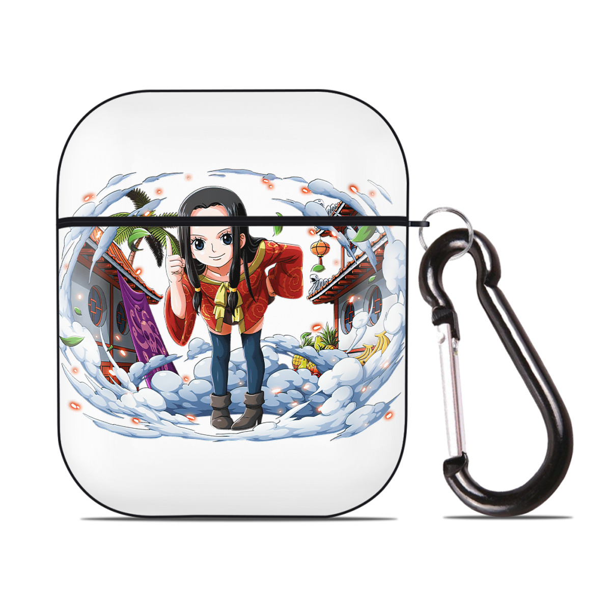 ワンピース ボア・ハンコック ONE PIECE Boa·Hancock AirPods 第2世代保護ケース ハードシェル ブラック 耐衝撃・防指紋・カラビナ付き
