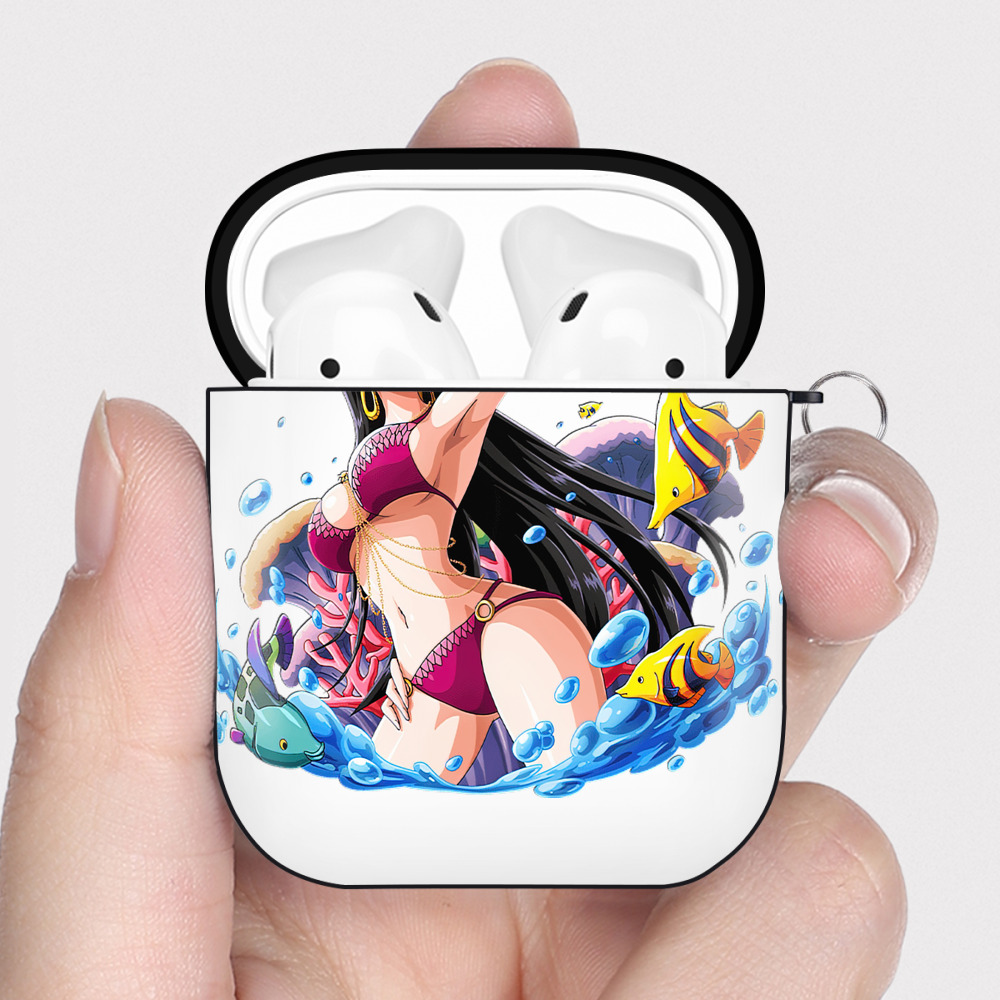 ワンピース ボア・ハンコック ONE PIECE Boa·Hancock AirPods 第2世代保護ケース ハードシェル ブラック 耐衝撃・防指紋・カラビナ付き