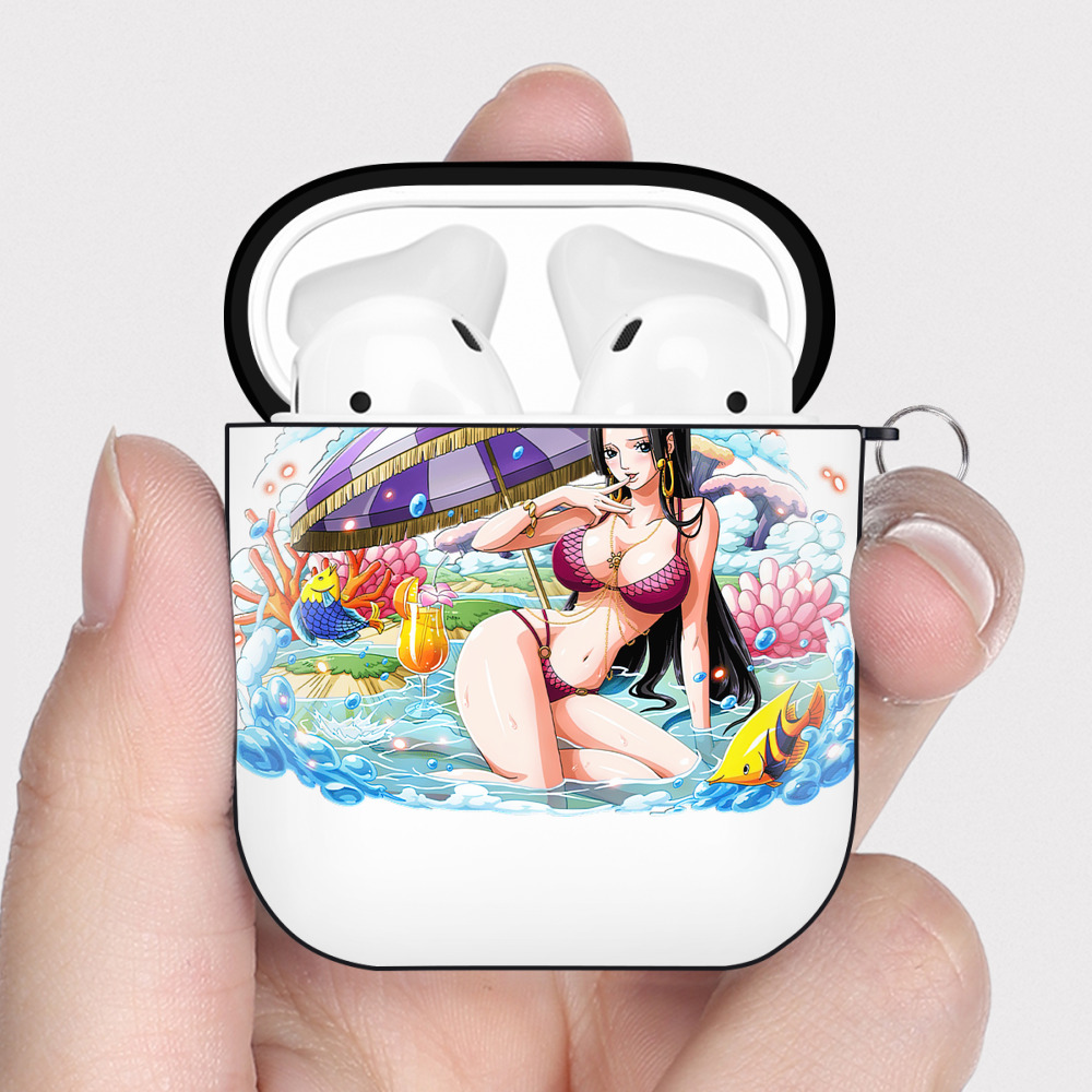 ワンピース ボア・ハンコック ONE PIECE Boa·Hancock AirPods 第2世代保護ケース ハードシェル ブラック 耐衝撃・防指紋・カラビナ付き
