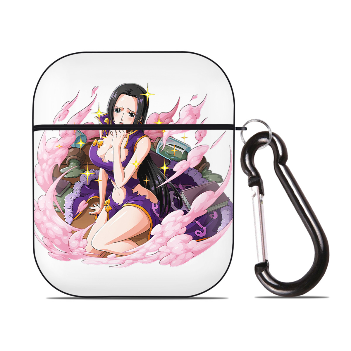 ワンピース ボア・ハンコック ONE PIECE Boa·Hancock AirPods 第2世代保護ケース ハードシェル ブラック 耐衝撃・防指紋・カラビナ付き
