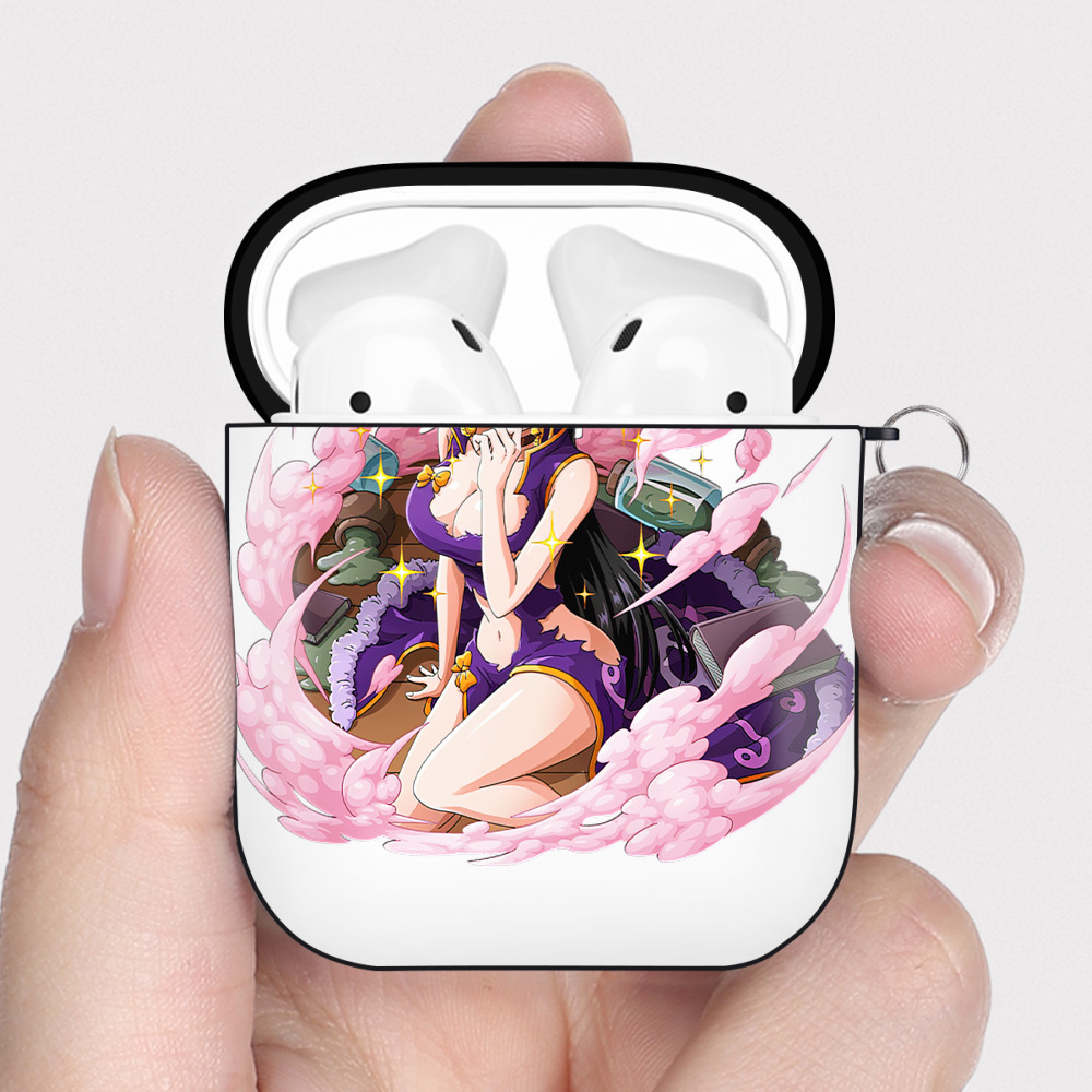 ワンピース ボア・ハンコック ONE PIECE Boa·Hancock AirPods 第2世代保護ケース ハードシェル ブラック 耐衝撃・防指紋・カラビナ付き