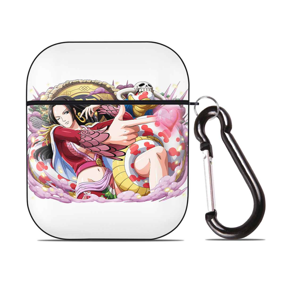 ワンピース ボア・ハンコック ONE PIECE Boa·Hancock AirPods 第2世代保護ケース ハードシェル ブラック 耐衝撃・防指紋・カラビナ付き