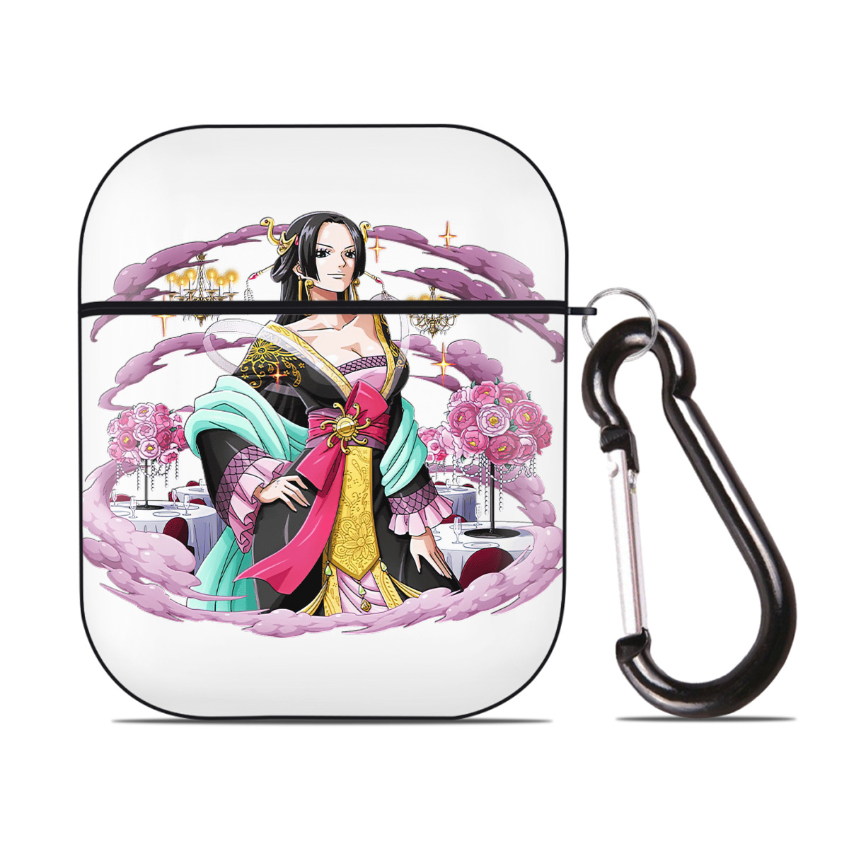 ワンピース ボア・ハンコック ONE PIECE Boa·Hancock AirPods 第2世代保護ケース ハードシェル ブラック 耐衝撃・防指紋・カラビナ付き